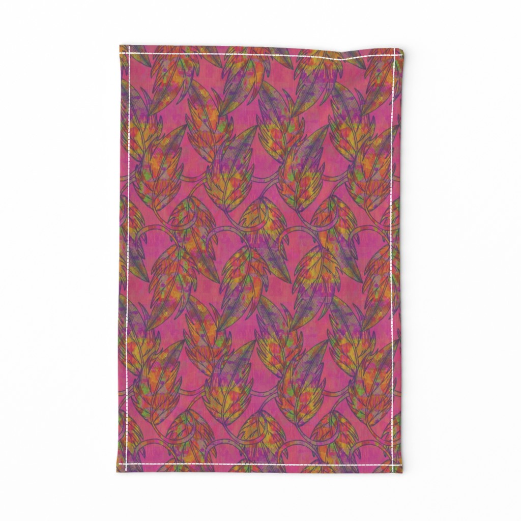 Falling leaves, Fuchsia, Large