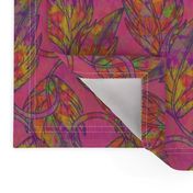 Falling leaves, Fuchsia, Large