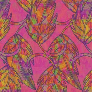 Falling leaves, Fuchsia, Large