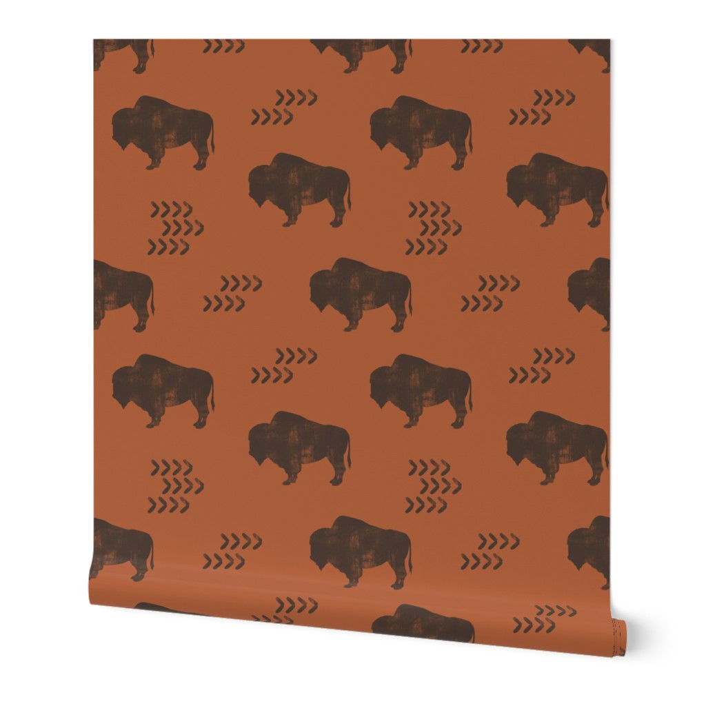 distressed buffalo - brown on rust C18BS