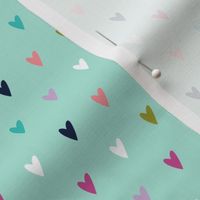 multi hearts || good cheer colorway on aqua C18BS