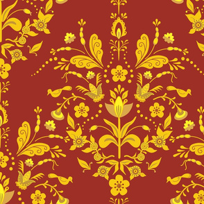 Swedish Damask Burgundy