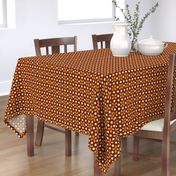 Retro 70s small dots motif brown yellow