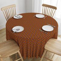 Retro 70s small dots motif brown yellow