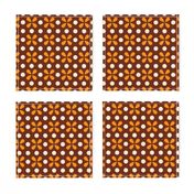 Retro 70s small dots motif brown yellow