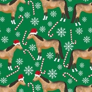 buckskin horse christmas fabric - holiday snowflake, candy cane, xmas, design