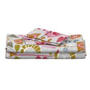 fanciful fifties flowers-jumbo bark cloth floral