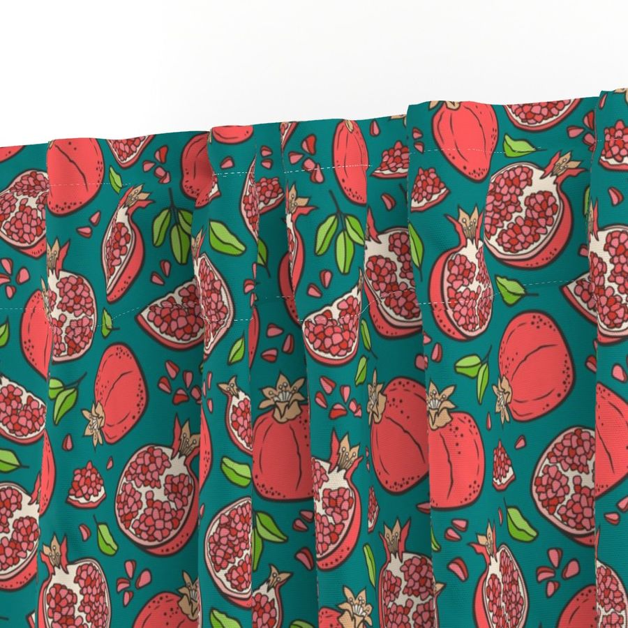 Pomegranate on Teal