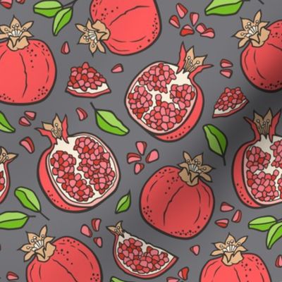 Pomegranate on Dark Grey