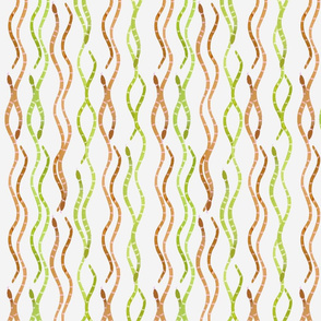 Watercolor Green & Brown Snakes