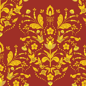 Swedish Damask2 Burgundy