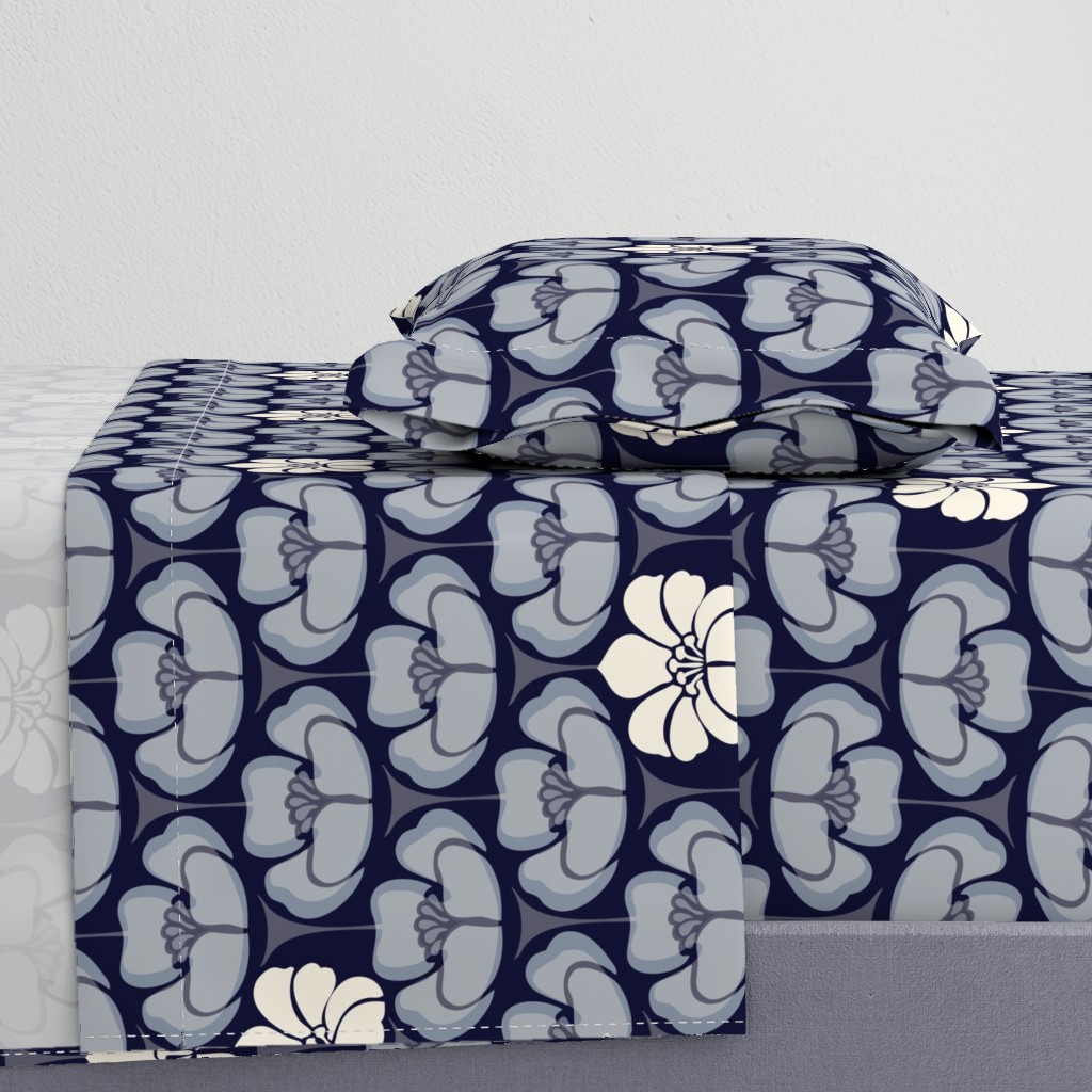 1920s Floral - Indigo