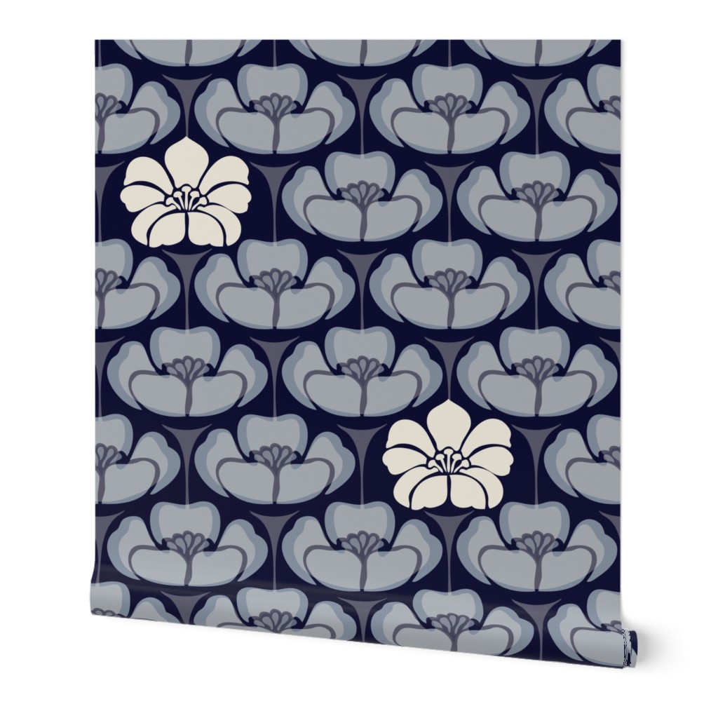 1920s Floral - Indigo