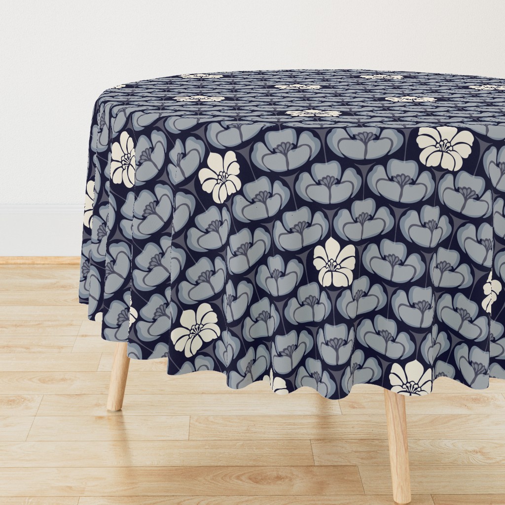 1920s Floral - Indigo