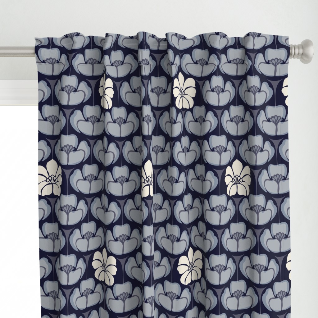 1920s Floral - Indigo