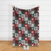 Hockey//Keep your stick on the ice//Minnesota - Wholecloth Cheater Quilt -Rotated