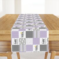 3 inch You are my sunshine//Lavender - Wholecloth Cheater Quilt - Rotated