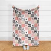 Black Cow//Little Lady//Love you till the cows come home//Coral - Wholecloth Cheater Quilt