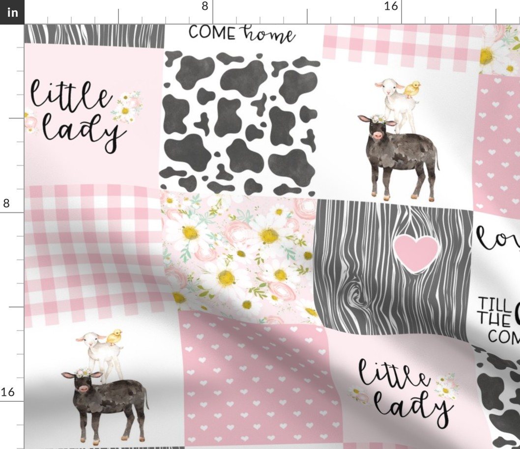 Black Cow//Little Lady//Love you till the cows come home - wholecloth Cheater quilt