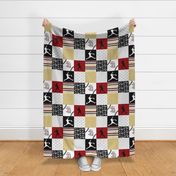 Softball//Gold&Crimson - Wholecloth Cheater Quilt