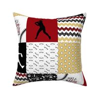 Softball//Gold&Crimson - Wholecloth Cheater Quilt