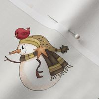 Chritmas snowman cream fabric