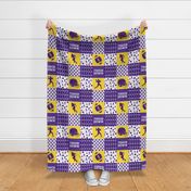 touch down - football wholecloth - purple and gold - college ball - chevron