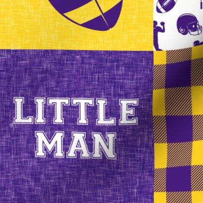 Little Man - Football Wholecloth - Purple and Gold