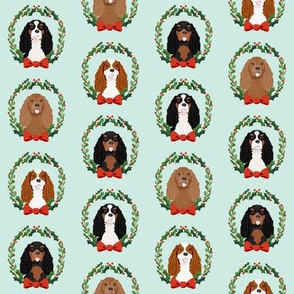 christmas cavalier king charles spaniel wreath - dog, dogs, wreath, christmas, xmas, dog breeds