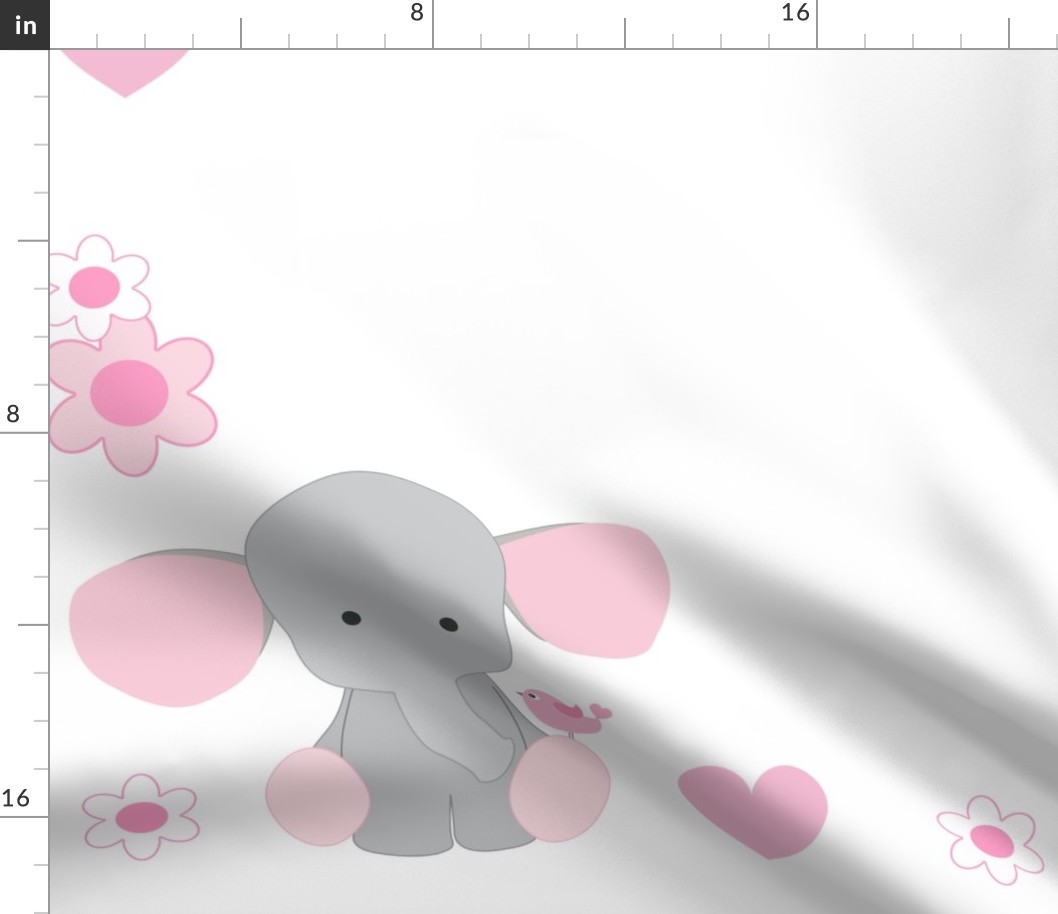 Pink Elephant Baby Girl Milestone Month Blanket