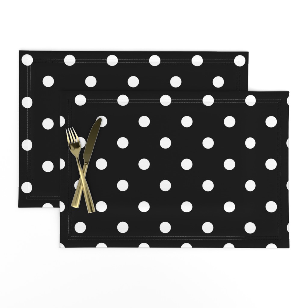 White Polka Dots on Black