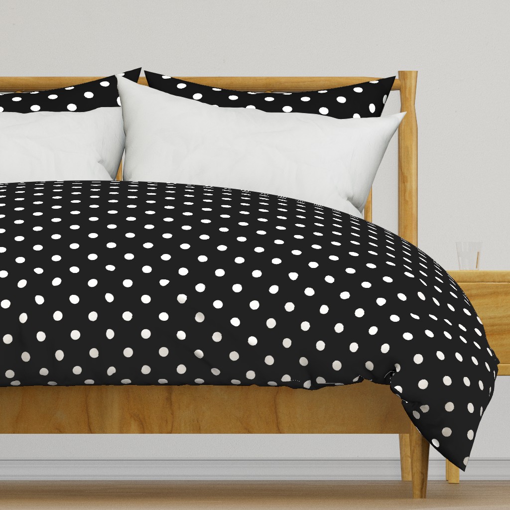 White Polka Dots on Black