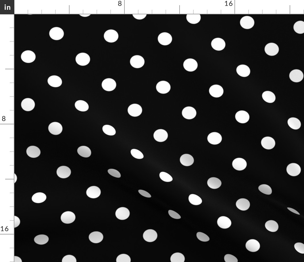 White Polka Dots on Black