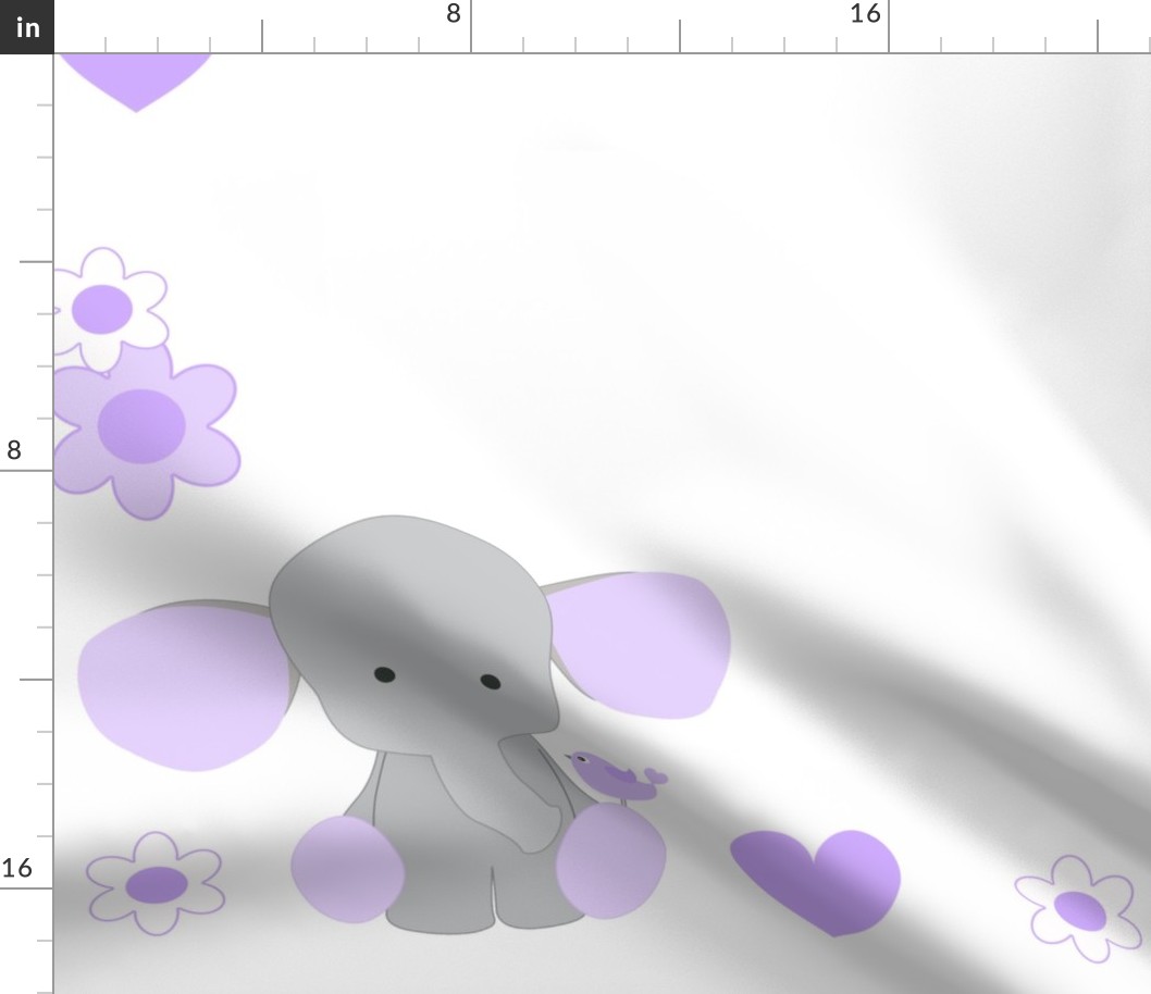 Purple Elephant Baby Girl Milestone Month Blanket