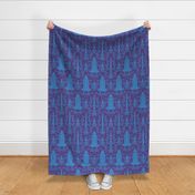 Rocket Damask (Purple and Blue Large)