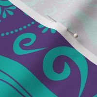 Rocket Damask (Purple and Teal Large)