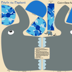 Edwin The Elephant Camo Blue