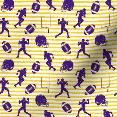 football medley - purple on gold stripes