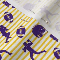 football medley - purple on gold stripes
