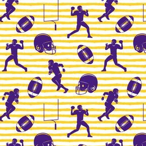 football medley - purple on gold stripes