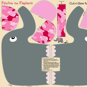 Edwina The Elephant  Pink Camo