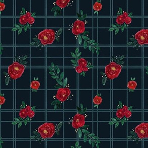 rose plaid-dark-micro