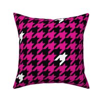 1 inch starship pink houndstooth