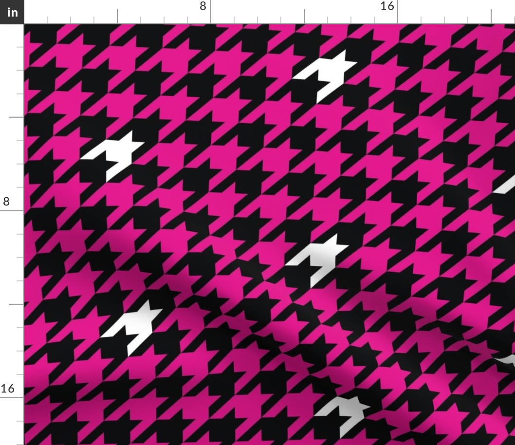 1 inch starship pink houndstooth