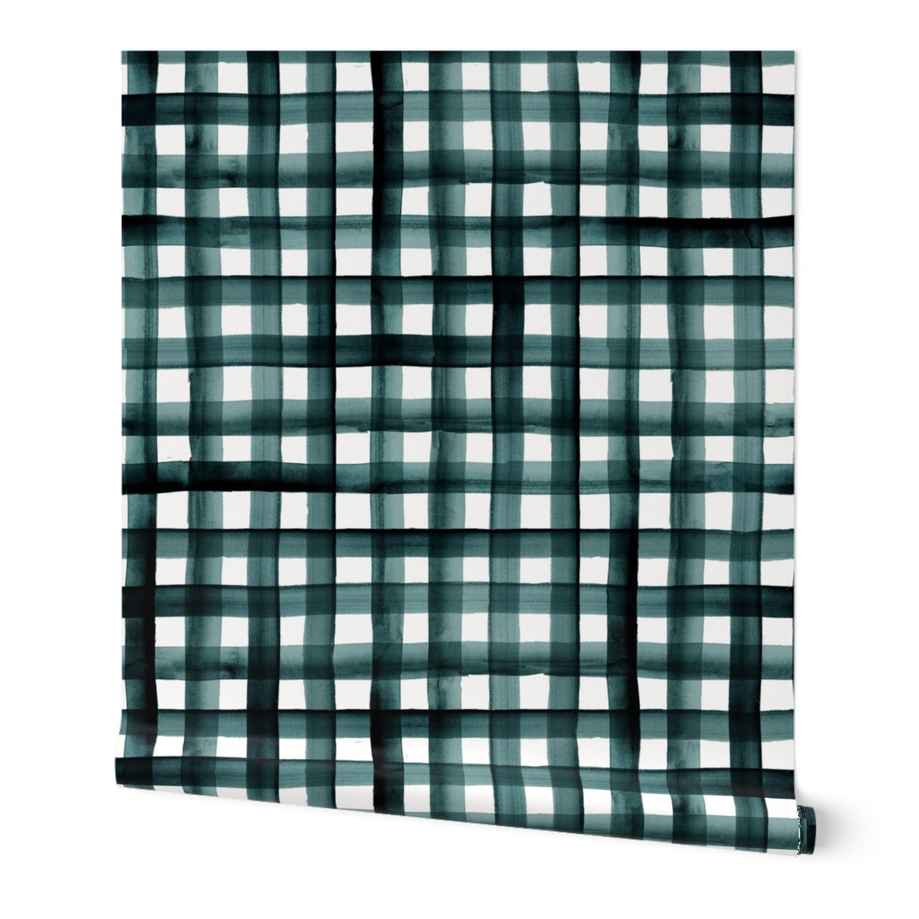 watercolor plaid-teal