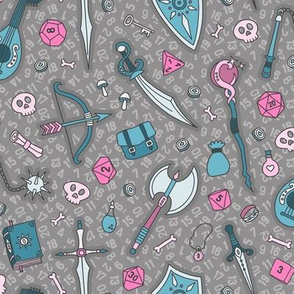 RPG Quest in Teal & Pink (Large Scale)