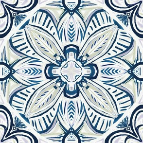 Blue, Mauve and Grey Boho Gypsy Tiles