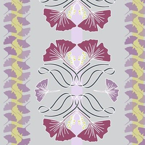 Art Deco Ginkgo and satin ribbons