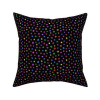 candy colored chalk polkadots on black