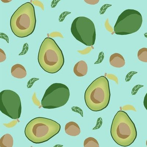 avocado fabric  - fruit, vegetables, food, avocados fabric - mint